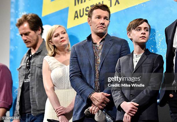Michael Shannon, Kirsten Dunst, Joel Edgerton and Jaeden Lieberher attend the screening of "Midnight Special" during the 2016 SXSW Music, Film +...