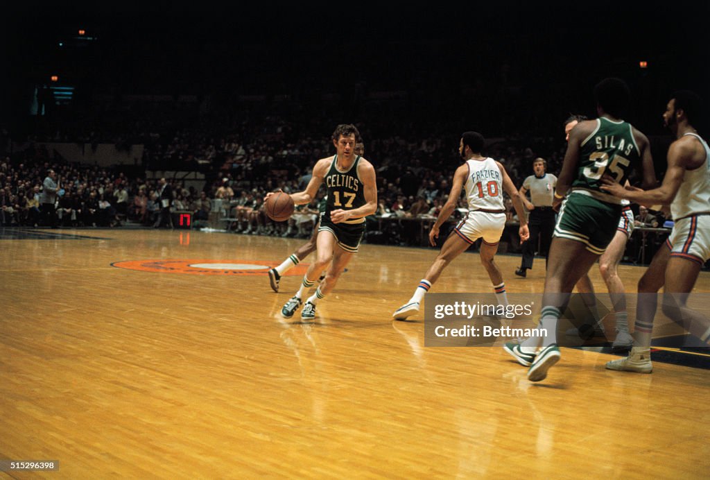 John Havlicek Dribbling the Basketball