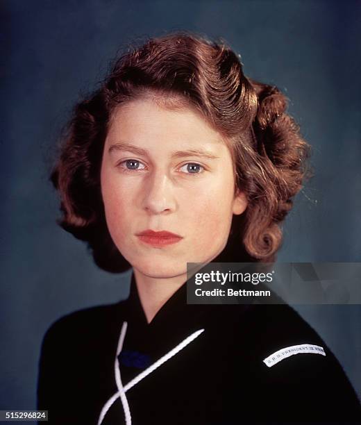 London, England: Portrait of Princess Elizabeth wearing her Sea Rangers uniform.