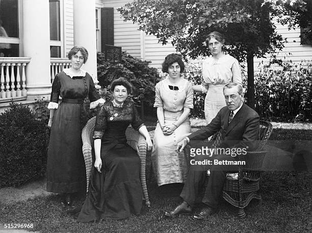 Photograph of Woodrow Wilson and his family during the President's first term. Undated photograph