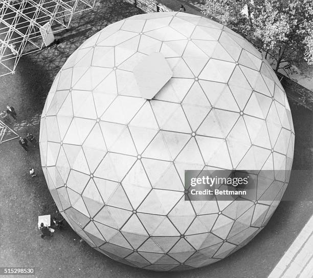 Photo of a geodesic dome, which was invented by R.Buckminster Fuller. Filed December 30, 1977. Undated photograph.