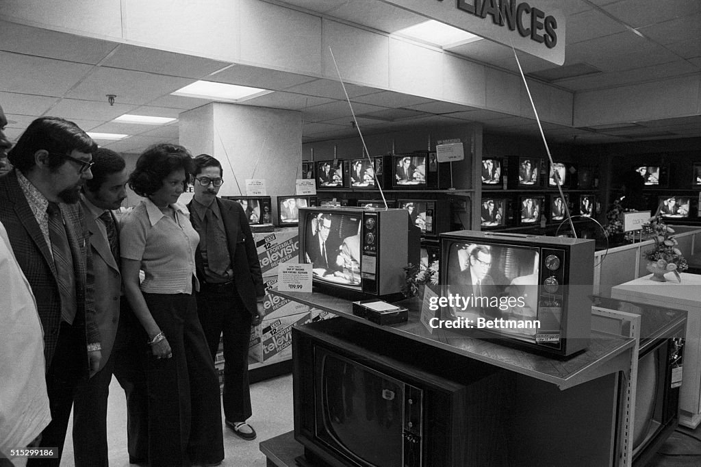 Watching Watergate Hearing At TV Store