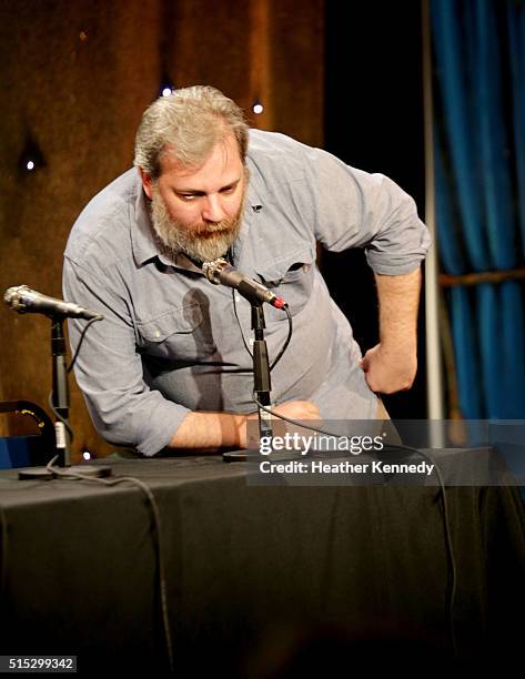 Dan Harmon speaks onstage at HarmonQuest during the 2016 SXSW Music, Film + Interactive Festival at Esther's Follies on March 12, 2016 in Austin,...