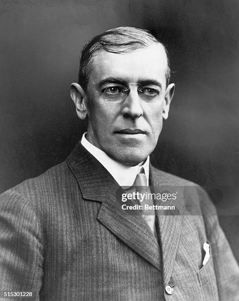 Woodrow Wilson: Head and shoulders formal portrait.