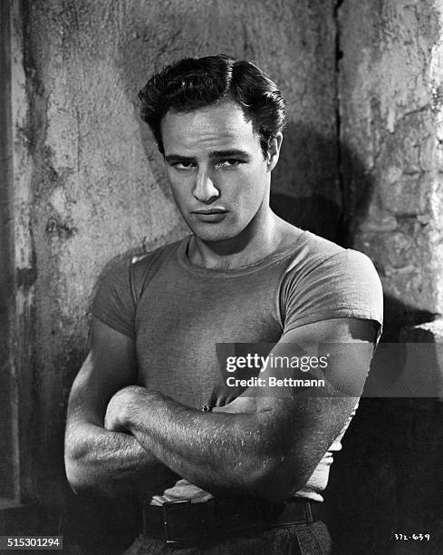 Marlon Brando, in character as Stanley Kowalski from Tennessee Williams' A Streetcar Named Desire. Brando portrayed Kowalski in the 1952 film of the...