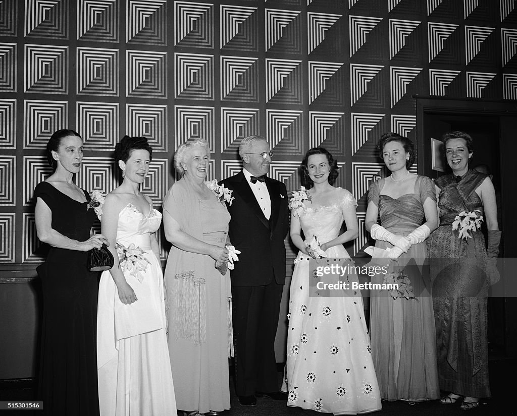 President Truman Standing with Honorees