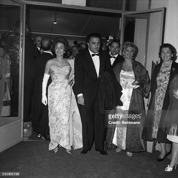 Cannes, France-Four film stars playing in the Italian film "La Dolce Vita" attend the showing of the movie at the Cannes Film Festival. They are...