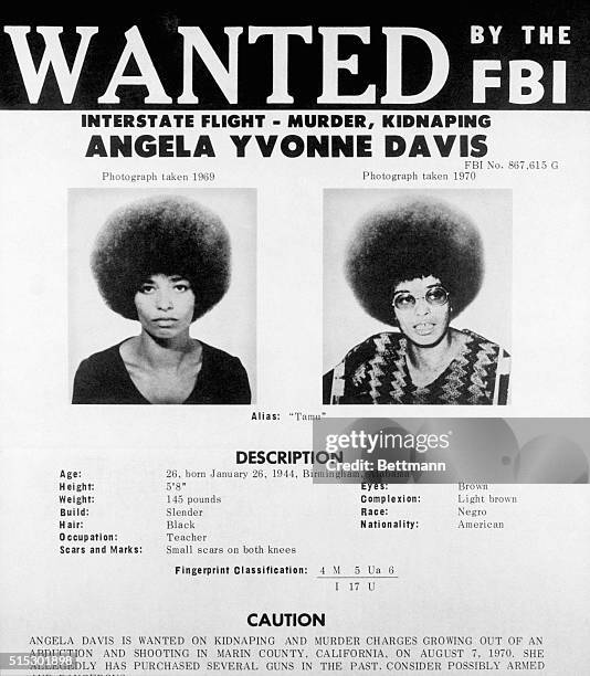 Washington, DC -Angela Yvonne Davis, a self admitted communist, has been added to the FBI's list of "Ten Most Wanted Fugitives." The FBI issued this...