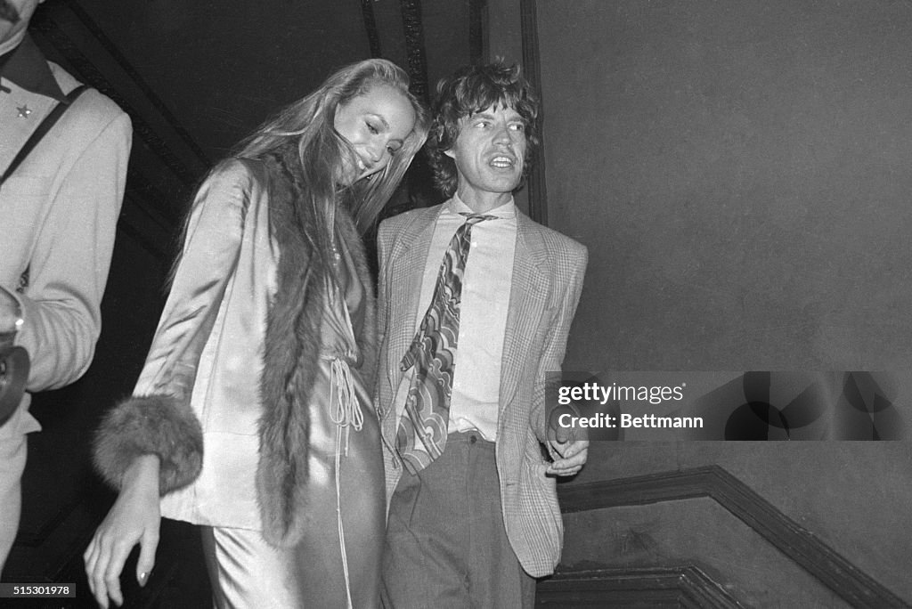 Jerry Hall and Mick Jagger at Studio 54