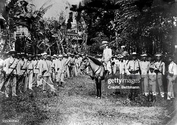 General Emilio Aguinaldo and his army, during the insurrection against the United States in 1900.