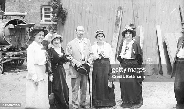 Tarrytown, NY- Louise Berger, Hellen Harris, Alexander Berkman, Becky Edelson, and Mary Yoster on the occasion of the I.W.W. Rioters' trials.