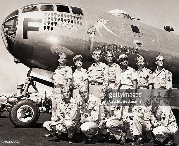 The 21st Bomber Command and the B-29 Yokohama Yo-Yo flew photo reconnaissance missions in the Pacific during World War II. In the back row, left to...