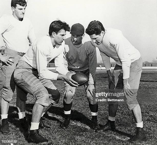 South Bend, INSid Luckmnan , crack quarterback for the Chicago Bears, is on hand to help the Notre Dame football squad at the opening of spring...