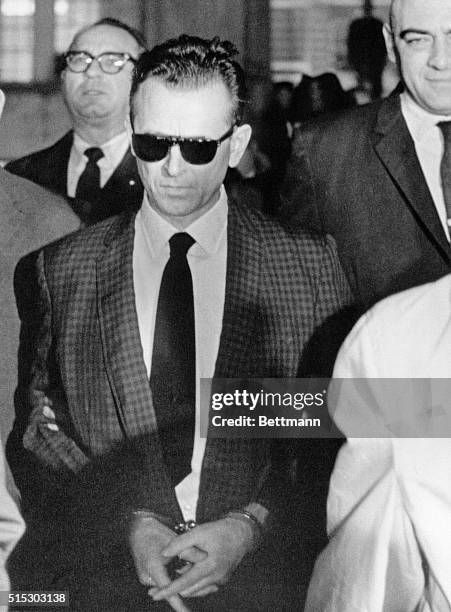 Nashville, TN-: James Earl Ray, convicted slayer of Dr. Martin Luther King Jr., leaves the Tennessee State Prison under heavy guard for a trip to...