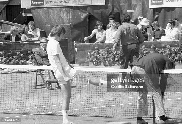 Forrest Hills, NY- Jimmy Connors, playing a double match at the US Open Sept. 3 with tempestuous Ilie Nastase of Romania as his partner, appears to...