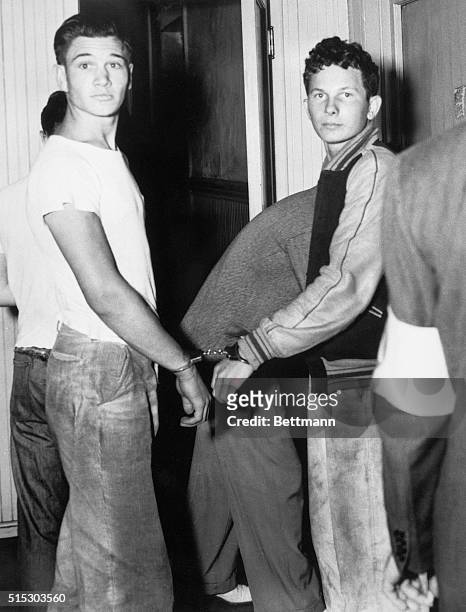 Los Angeles, CAShown here are two youthful zoot suiters as they arrive at Central Jail for questioning by police during last night's zoot suiters...
