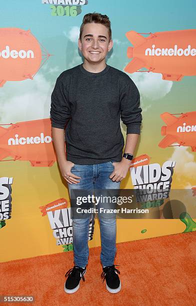 Actor Buddy Handleson attends Nickelodeon's 2016 Kids' Choice Awards at The Forum on March 12, 2016 in Inglewood, California.