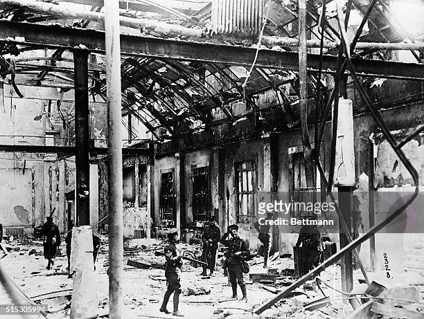 Dublin, Ireland- This is a view of Dublin's General Post Office after the 1916 Easter Monday Rebellion.After that "insurrection" failed, there was...