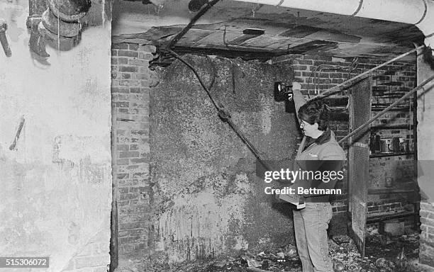 Chicago: Demolition supervisor Chris Joanet inspects mysterious vault in the abasement of Chicago's south side Lexington Hotel, former hangout of...