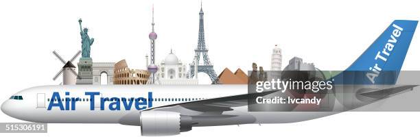 air travel - leaning tower of pisa stock illustrations