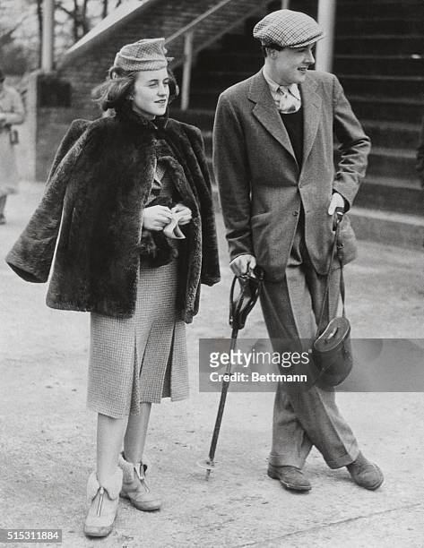 Kathleen Kennedy, daughter of US Ambassador to Great Britain, Joseph P. Kennedy, attends the Cambridge University Steeplechasers with William John...
