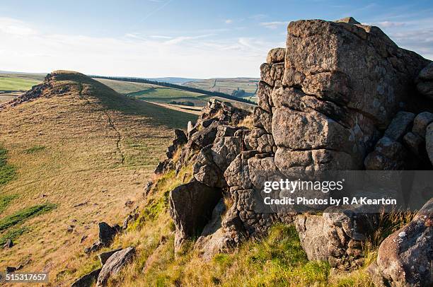 crook hill, peak district, england - crook peak stock pictures, royalty-free photos & images