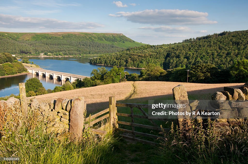 Stile and gate above Ladybower reservoir