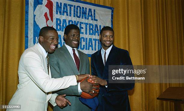 New York: NBA draft, June 18th. : Wayman Tisdale, Oklahoma, #2 by Indian Pacers; Pat Ewing, Goergetown, #1 by Knicks; Benoit Benjamin, Creighton, #3...