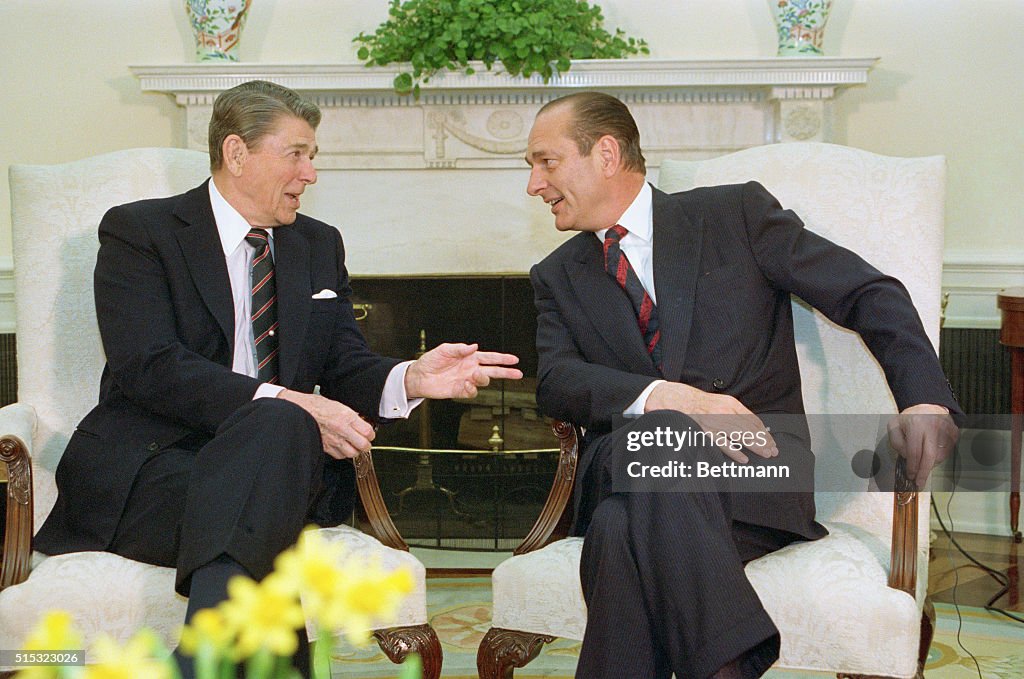 Ronald Reagan and Jacques Chirac