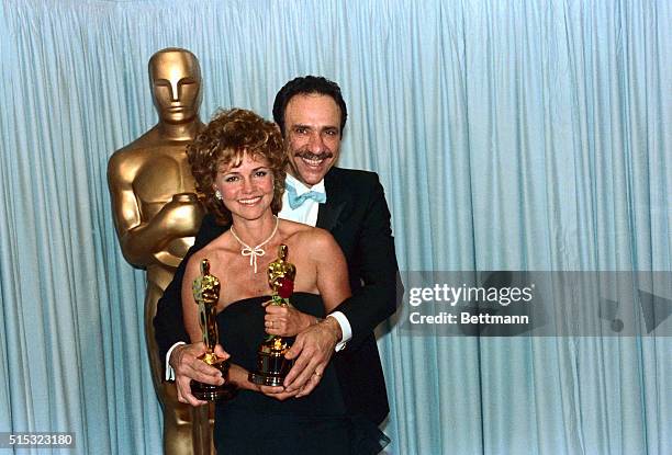 Academy Awards. Los Angeles: Best actor F. Murry Abraham and best actress Sally Field pose with their Oscars 3/25. Abraham won for his role in...