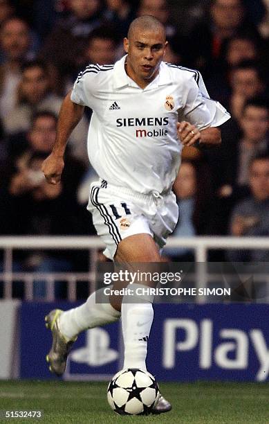 Brazilian Real Madrid player Ronaldo runs with the ball during the match against AEK Athens for the European Champions League Group C, 22 October...