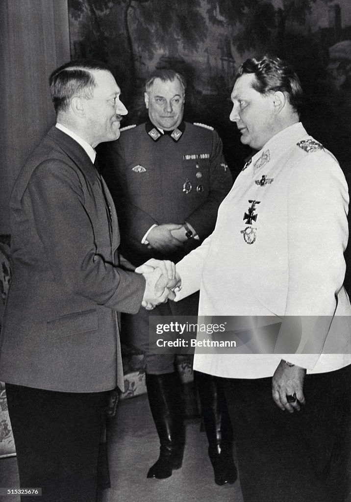 Hand Goring Happy birthday from no.1 to no. 2. Berlin, Germany. Fieldmarshal ...