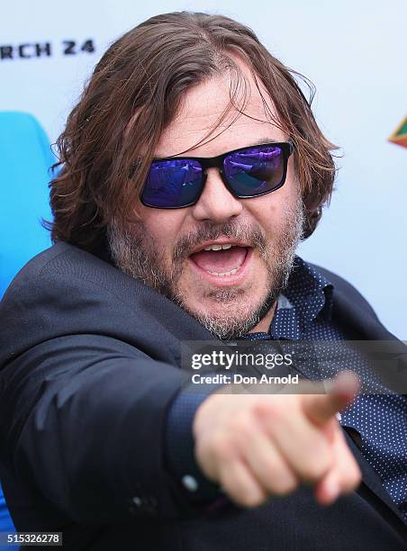 Jack Black poses at the Sydney premiere of Kung Fu Panda 3 at Hoyts Cinemas on March 13, 2016 in Sydney, Australia.