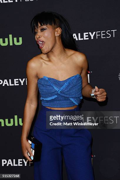 Actress Keke Palmer arrives at The Paley Center For Media's 33rd Annual PALEYFEST Los Angeles ÒScream Queens" at Dolby Theatre on March 12, 2016 in...
