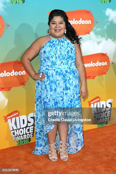 Actress Raini Rodriguez attends Nickelodeon's 2016 Kids' Choice Awards at The Forum on March 12, 2016 in Inglewood, California.