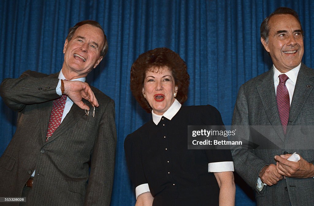 President George Bush and Elizabeth Dole Laughing