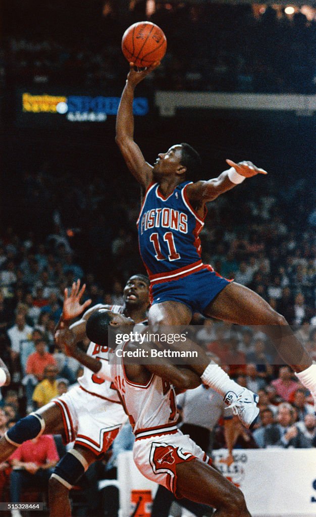 Isiah Thomas Soaring Through Air