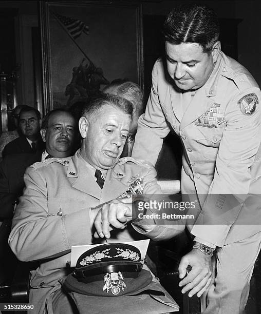 General George C. Kenney, Strategic Air Commander from 1946 until last October , and Lt. General Curtis E. LeMay, present Strategic Commander were...