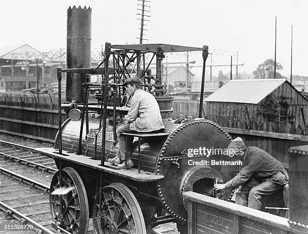 Darlington, England: Centenary year of British railways, 1825-1925. During the month of July is being celebrated the centenary of British railways,...