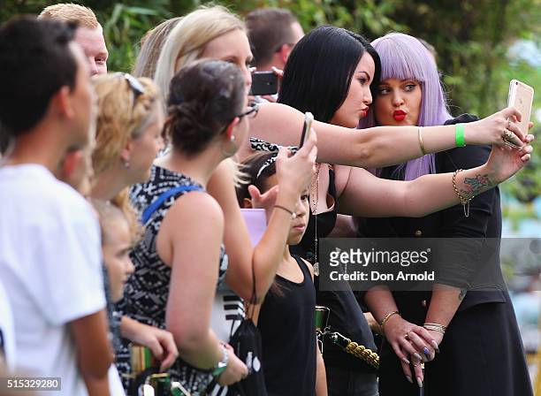 Kelly Osbourne poses with fans at the Sydney premiere of Kung Fu Panda 3 at Hoyts Cinemas on March 13, 2016 in Sydney, Australia.