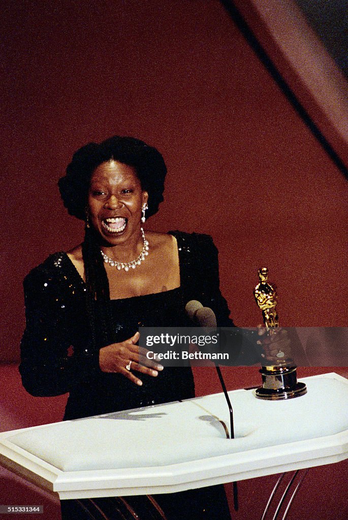 Whoopi Goldberg Holding Oscar