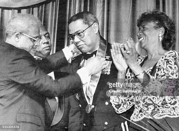 American General Colin Powell is presented with the NAACP 1991 Spingarn Award, the organizations highest award of honor, at the NAACP annual national...