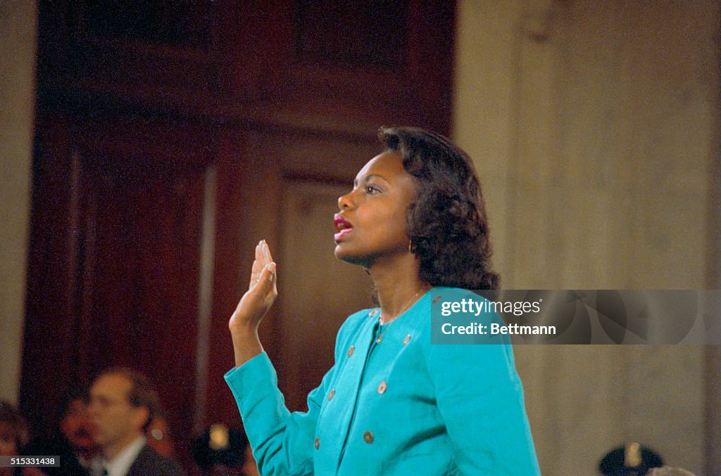 Lawyer Anita Hill Before Testifying at Senate Judiciary Hearing