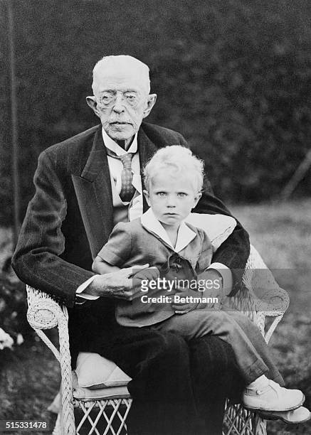 Three Royal Generations. Oeland Island, Sweden: King Gustaf of Sweden, spending his vacation at his summer residence of Solliden Castle on Oeland...