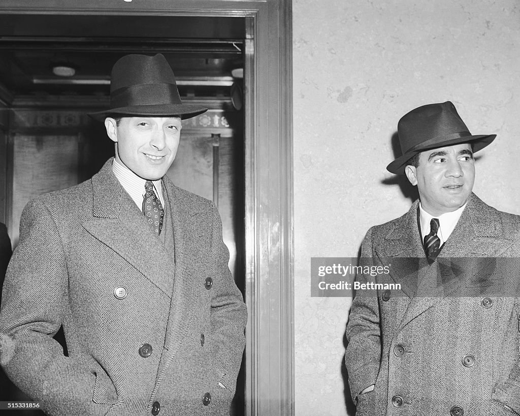 Albert Tannenbaum and Abe "Kid Twist" Reles arrive to testify before