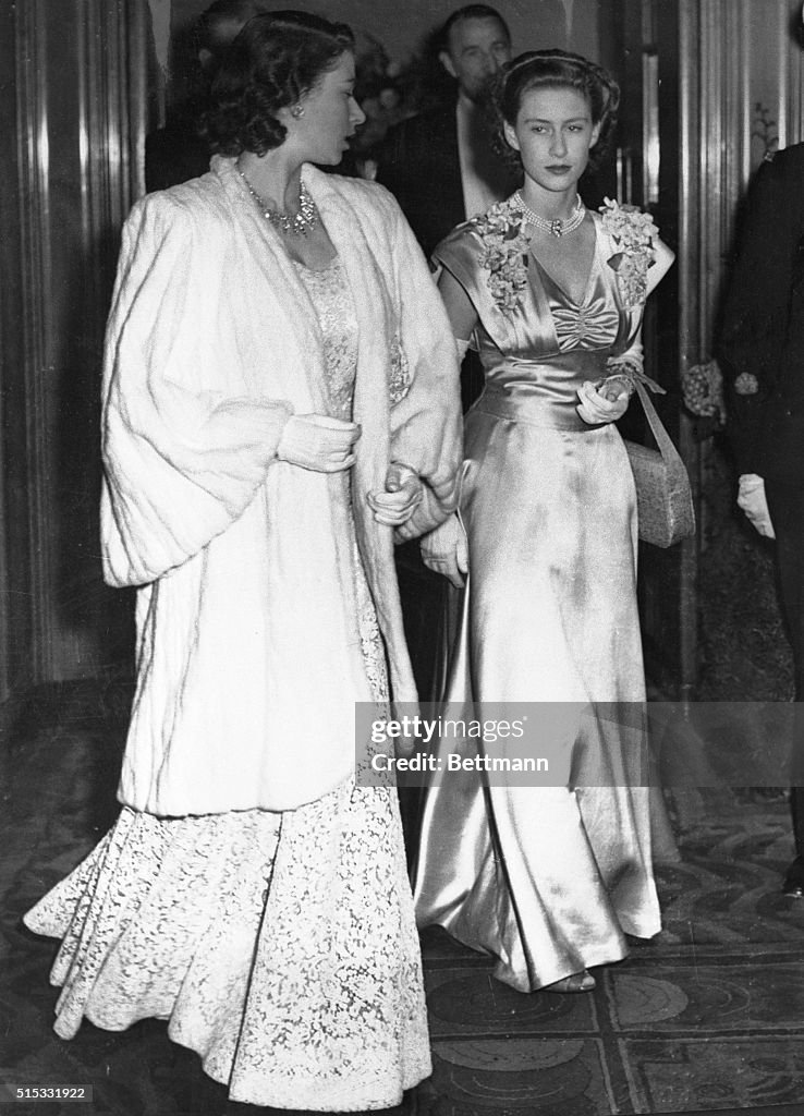 Princess Elizabeth and Princes Margaret at Theater