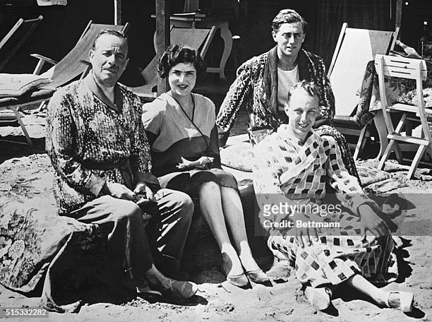 Venice, Italy- Sir Joseph Duveen, of London and New York, internationally famous art collector and dealer, shown with members of his family at the...