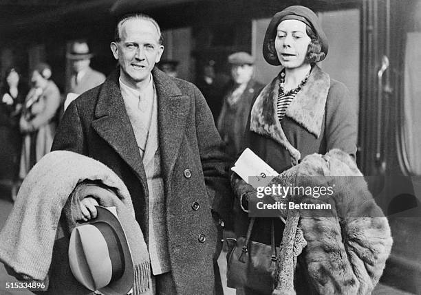 Mr. And Mrs. A.A. Milne enjoying a day out. Alan Alexander Milne is the author of the childhood classic, Winnie the Pooh.