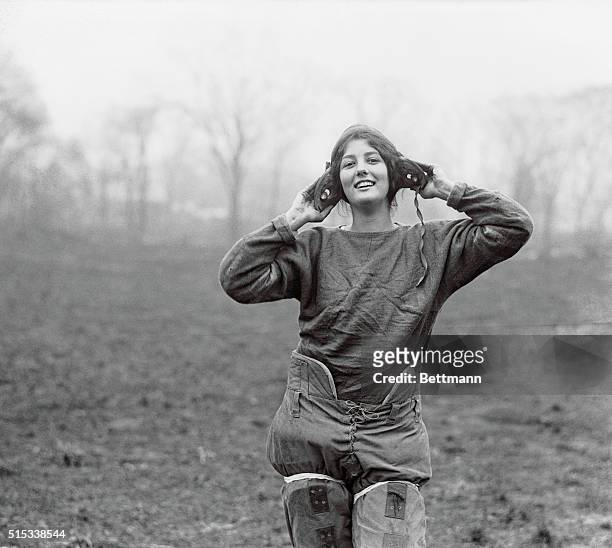 Called the feminine Red Grange...The girls of the women's football team at Upsola College, East Orange, N.J., have tackled football with the same...