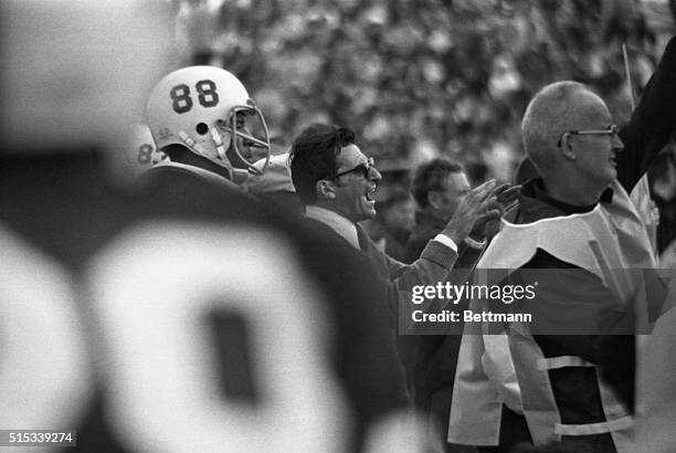 Penn State football coach shouts from the sidelines as his team defeated Stanford in the season opener. Coach Joe Paterno has the best winning...